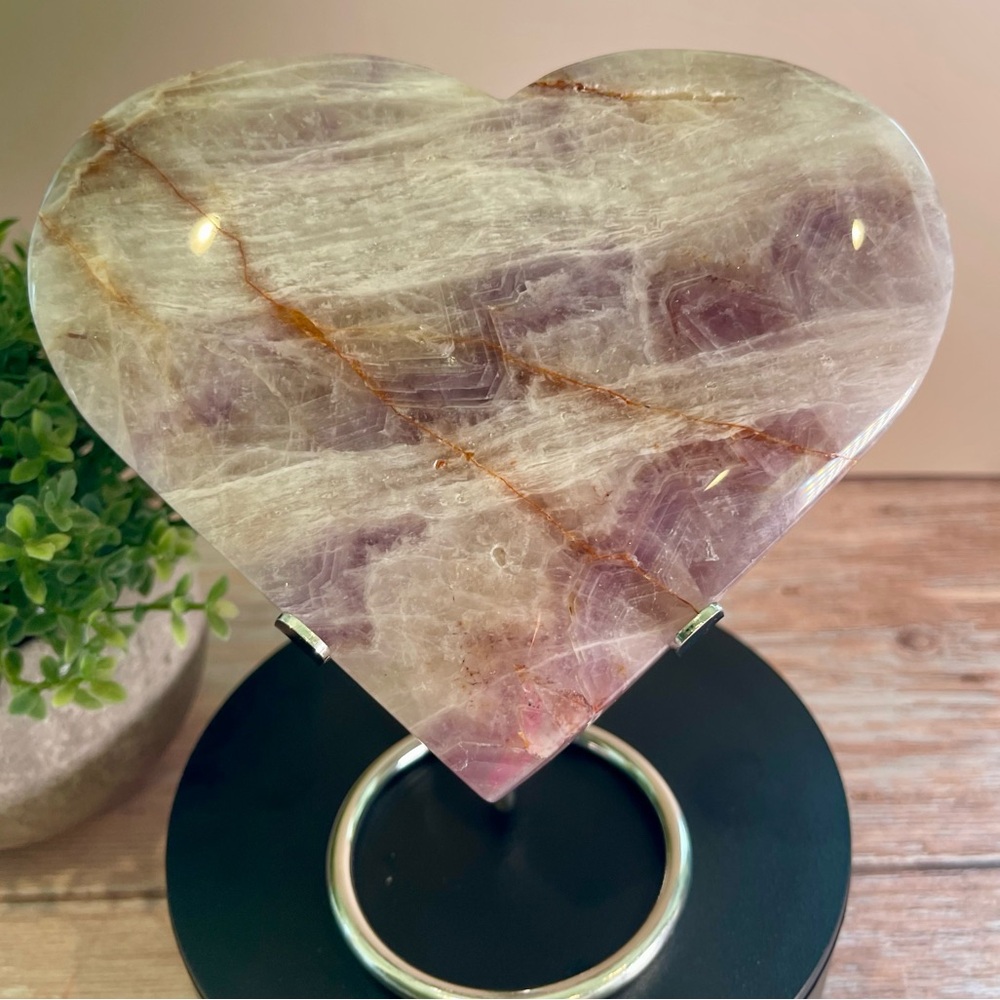 Mexican Lace Agate Heart Crystal Natural